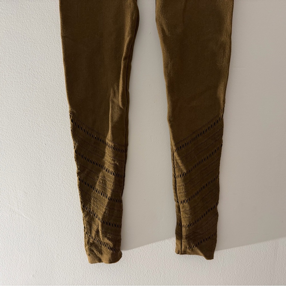 NWT Wolford Perforated Wool-Blend Leggings in Brown Size Small Quiet Luxury - Picture 4 of 16